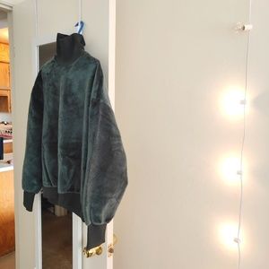 Fluffy comfortable green teddy festive turtleneck